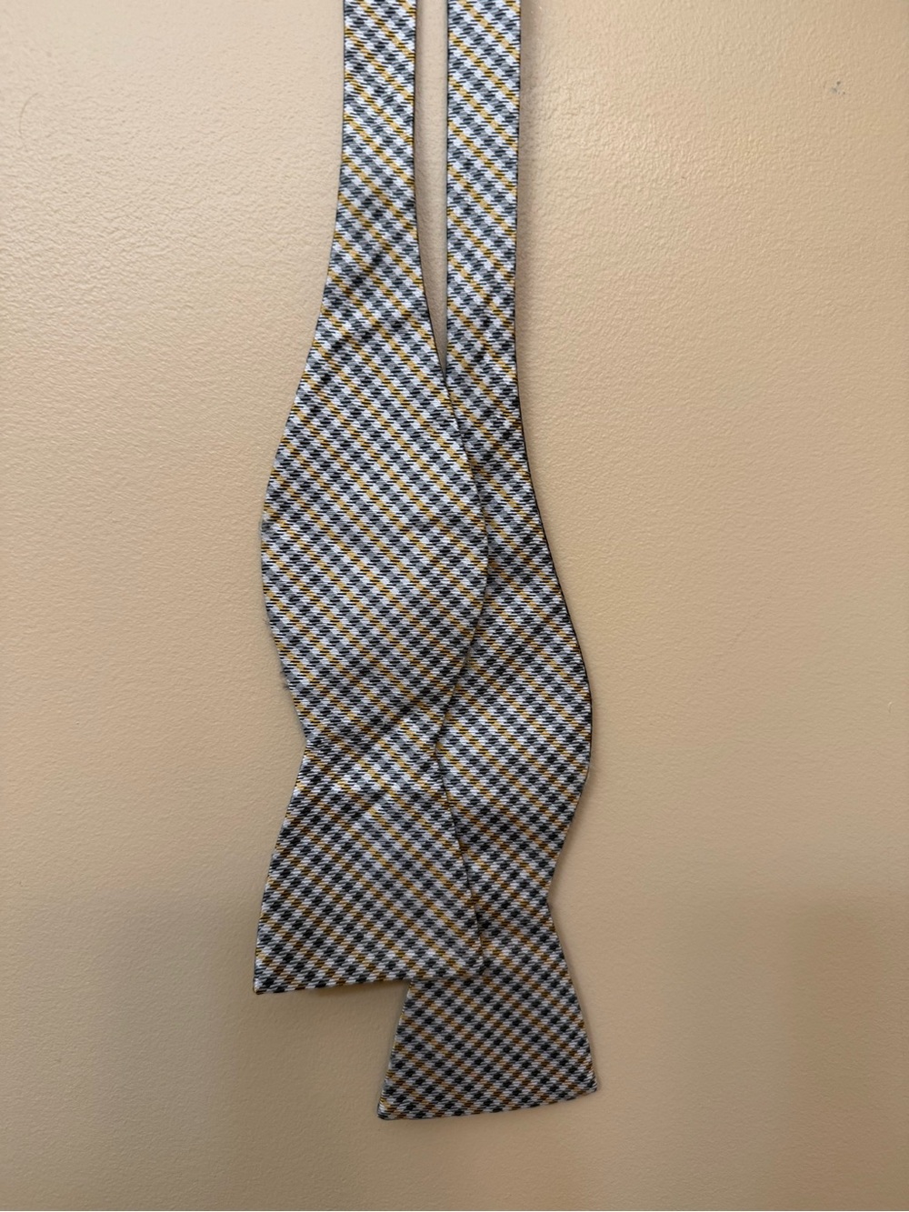 The Tie Bar Navy, Yellow & White Self-Tie Bow Tie